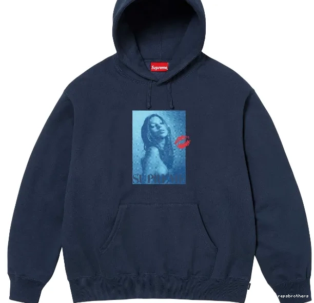Moss M L Grey Kate Royal Hooded 24FW Hoodie Portrait Chest Blue Light S XL Black 0715
